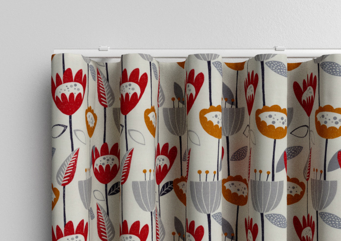 Flower Power, Scarlet - Made to Measure Curtains - Image 13